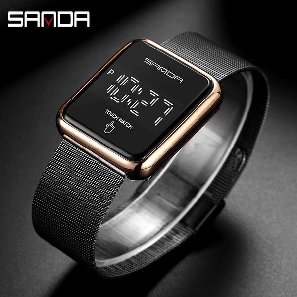 Mode Sanda Marke Männer Led-anzeige Platz Touchscreen Digitale Uhren Wasserdichte Outdoor Sport Armbanduhr Relogio Masculino