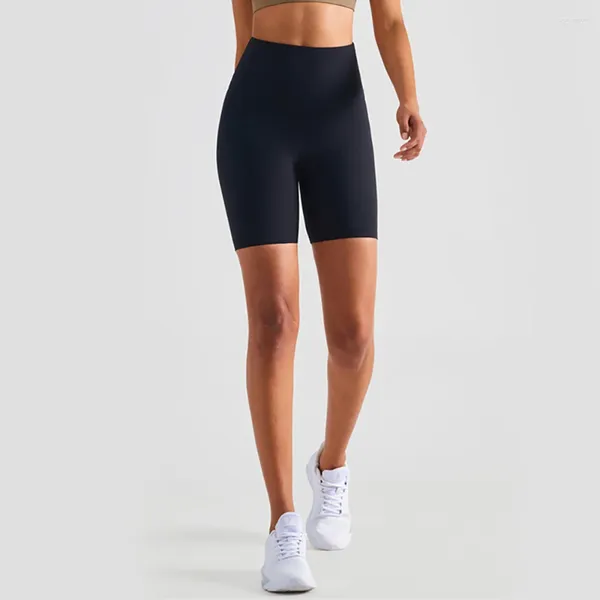 Pantaloncini attivi Donna Sport Leggings da yoga Tessuto con filo di vite Buona elasticità a vita alta Pantaloncini da corsa per ciclismo da palestra