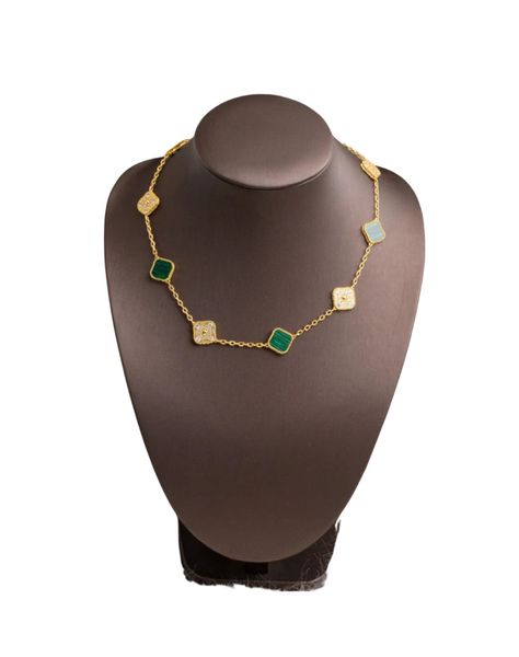 Collana classica di lusso di alta qualità con trifoglio a 4/4 foglie, conchiglia in onice d'oro 18 carati, madreperla, regalo per la festa della mamma per donne e ragazze