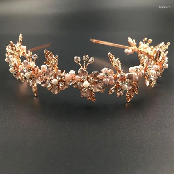 Grampos de cabelo floralbride artesanal vintage strass cristais pérolas casamento tiara bandana nupcial coroa acessórios damas de honra feminino