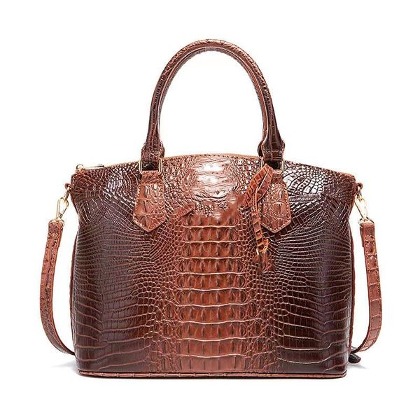 Designer de luxo Europa e Estados Unidos retro mão feminina axilas sacola straddle bolsa de couro de jacaré para mulheres