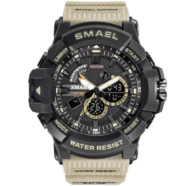 Moda Smael Top Brand Esercito Militare da uomo Sport Dual Time Impermeabile per orologi da polso digitali analogici al quarzo maschile