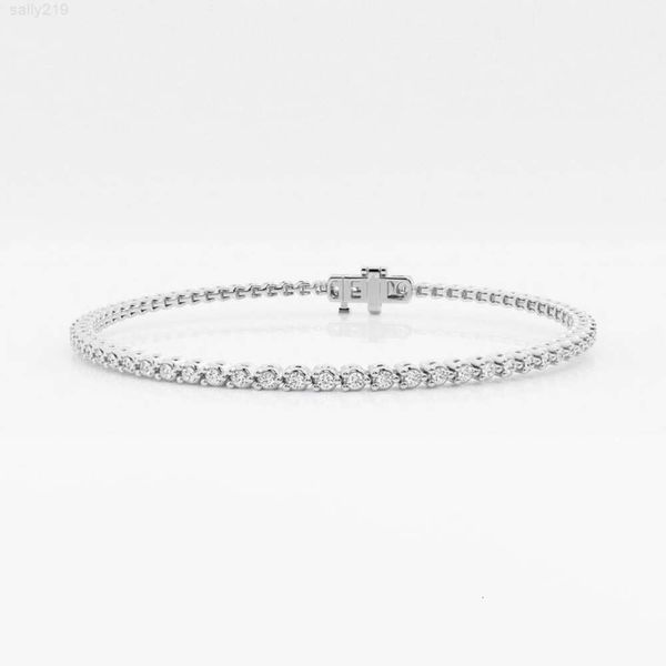 MEDBOO Gioielleria raffinata Oro bianco 14k VVS1 D Moissanite Bracciale tennis rotondo da 1 ct Bracciale regalo da 7 pollici