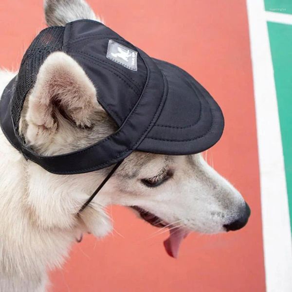 Cão vestuário malha cães chapéu verão pet boné de beisebol com furos de orelha esportes ao ar livre chapéu de sol viseira gato filhote de cachorro protetor solar chapelaria