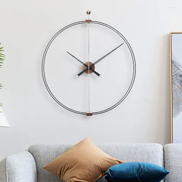 Wanduhren Große Spanien Luxus Uhr Metall Clcoks Wohnkultur Walnuss Wohnzimmer Badezimmer Stille Uhr Moderne Decorarion ZY50GZ