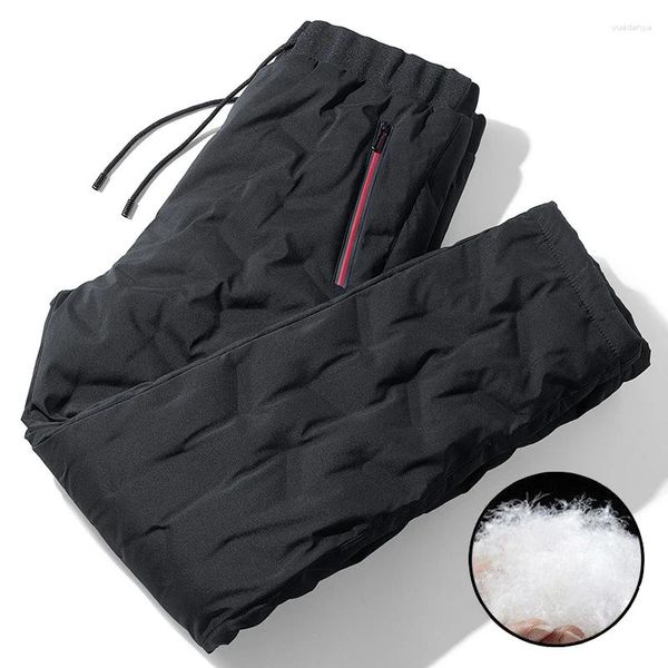 Pantaloni da uomo Pantaloni sportivi da uomo con elastico in vita Piumino invernale in cotone caldo Pantaloni da jogging Casaul dritti da esterno uomo impermeabili