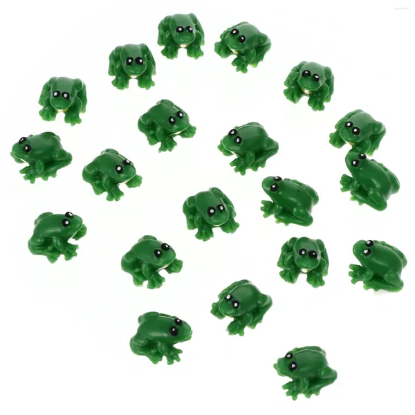 Decorações de jardim 20 pcs bolo resina sapo ao ar livre mesa decoração fada estatuetas de animais micro paisagem