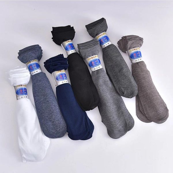 Herrensocken, 20 Stück, atmungsaktiv, lang, Bambusfaser, Sommer, dünn, gestreift, Herren, Seide, Sport, antibakteriell, Schwarz, Business