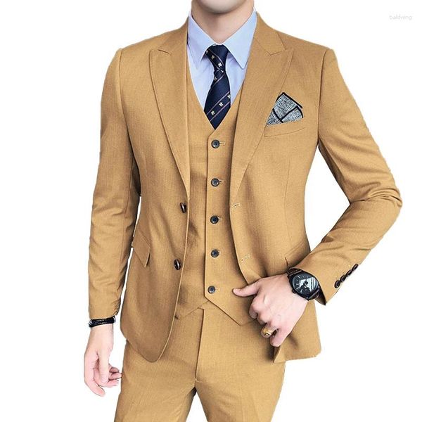 Herrenanzüge, Blazer und Weste, Hosen, einfarbig, Business-Casual, Arbeit, professionelle Kleidung, Anzug, Hochzeit, Trauzeugen, schlanke Bühnenkostüme