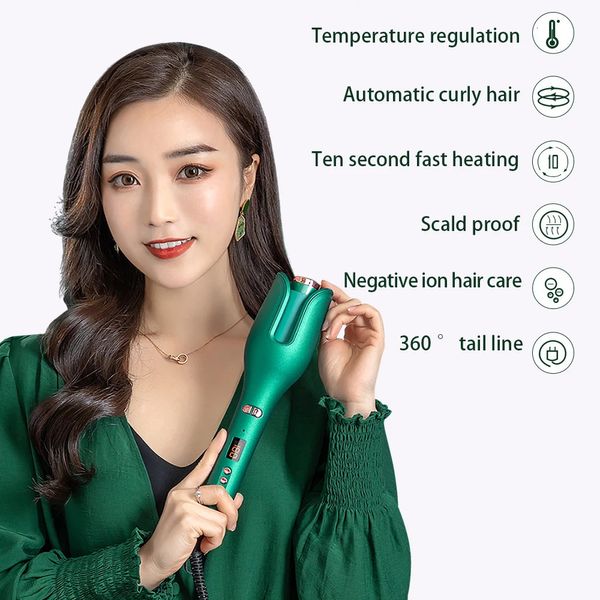 Curling ferros modelador de cabelo elétrico automático curling lcd íon negativo cerâmica rotativa curling ferro onda máquina varinha mágica ferramenta de estilo de cabelo 231021