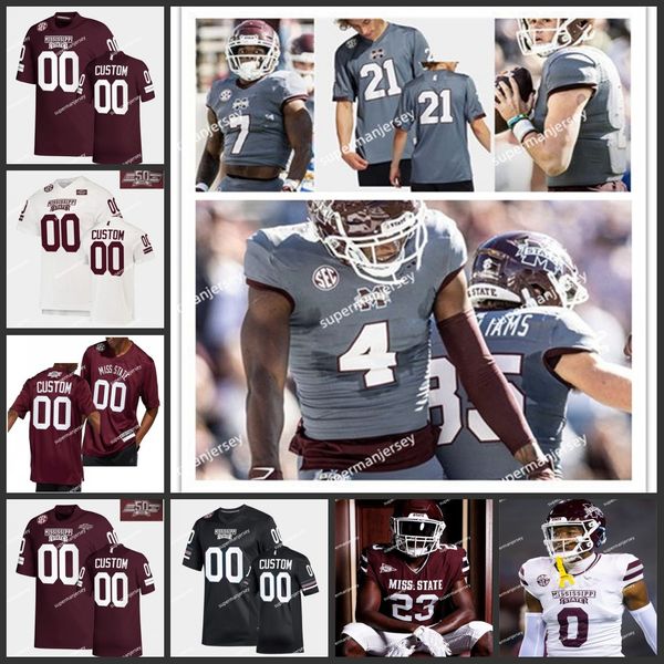 Martin Emerson 2023 Maglia da calcio MSU stile più recente Willie Gay Jr. Charles Cross 94 Jeffery Simmons Jr. 5 Randy Charlton Mississippi State Maglie ncaa Williams bello