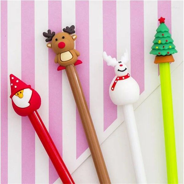 Шт./лот, креативная рождественская гелевая ручка, милые ручки с черными чернилами 0,5 мм, школьные письменные принадлежности, рекламный подарок
