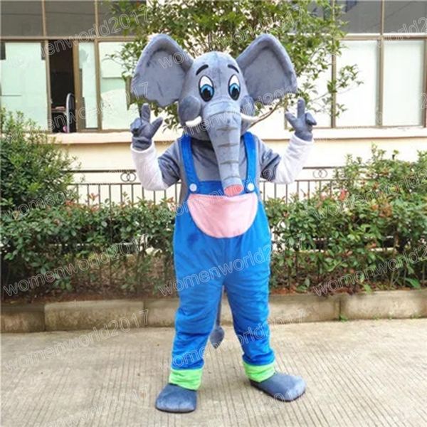 Halloween cinza elefante mascote traje de alta qualidade personagem dos desenhos animados roupas terno unisex adultos outfit aniversário natal carnaval fantasia vestido