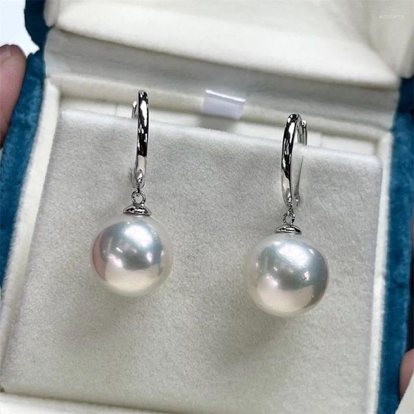 Pendientes AB855 Lefei moda clásica lujo grande 10-13mm agua dulce Edison perla colgante pendiente para mujer 925 fiesta de plata elegante