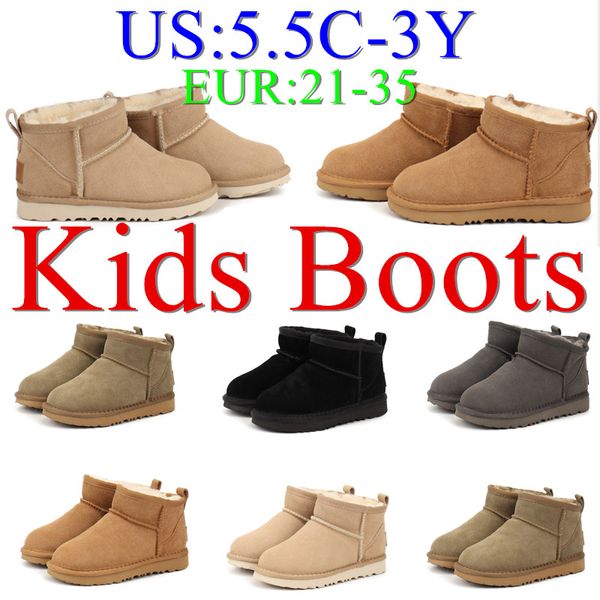 Kids Avustralya Bot Toddler bebek patik Klasik Ultra Mini Botlar Sıcak Ayakkabılar Kız Ayakkabı Çocuk Sneaker Çocuk Gençlik Tasarımcı Kar Bebekler Us 5.5C-3y