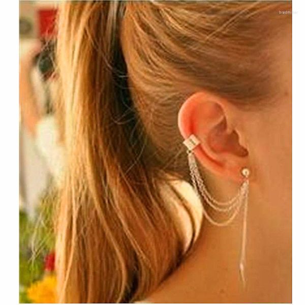 Baumelnde Ohrringe 2023 Top Fashion Real Aretes Pendientes Grenzüberschreitende Persönlichkeit Ohrclip Quaste Hersteller Großhandel Metallblätter