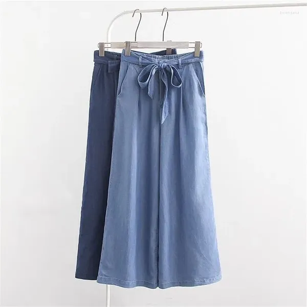 Jeans da donna 2023 Pantaloni da donna a vita alta Papillon con coulisse Gamba larga Pantaloni casual alla caviglia di grandi dimensioni