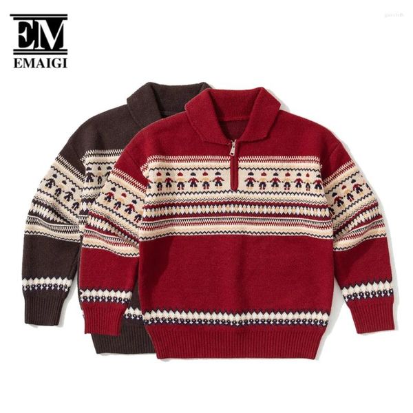 Erkek Sweaters Sonbahar Kış Erkekleri Kadınlar Noel Kampüsü Çift Vintage Moda Gevşek Kazak Kazak Unisex Örgü Jumper