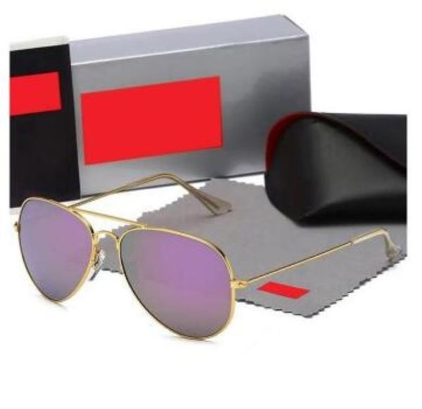 Designer aviator 3025r Occhiali da sole da uomo Rale Ban occhiali Donna Protezione UV400 Tonalità Lenti in vero vetro Montatura in metallo dorato Guida Pesca Sunnies con scatola originale7