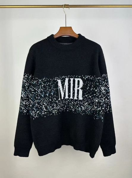 Tasarımcı Sweater Mens Pullover Uzun Kollu Örme Kazak Ekose Nakış Baskı Mektubu Kış Giysileri