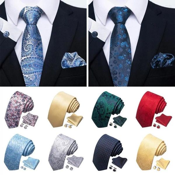 Arco laços clássico cravat camisa acessórios poliéster seda est design bolso quadrados negócios conjunto de abotoaduras homens