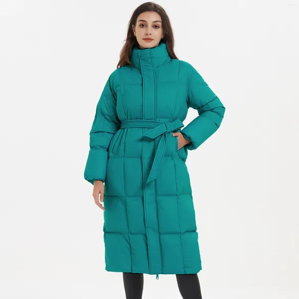 Mulheres Trench Coats Malina Inverno Grosso Casual Parkas Mulheres Moda Cinto Solto Acolchoado Elegante Longo Algodão Acolchoado Jaquetas Femininas Senhoras