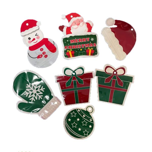 Großhandel Weihnachten Santa speziell geformte Mylar-Kunststoffverpackungsbeutel 3,5 g 2 g 1 g Schneemann glockenförmiger geruchssicherer unregelmäßiger Verpackungsbeutel