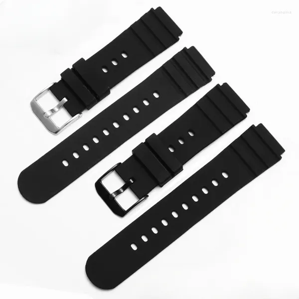 Bandas de relógio para acessórios do exército 3001 21mm resina borracha 0321 interface convexa silicone preto pulseira à prova d'água