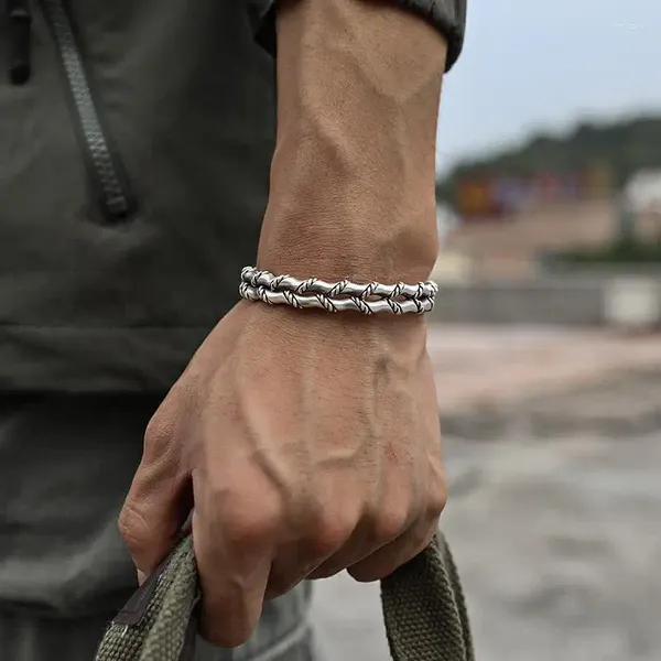 Pulseira Europeia e Americana Moda Personalizada Tecido à Mão Pulseira de Bambu de Dupla Camada Jóias Atacado