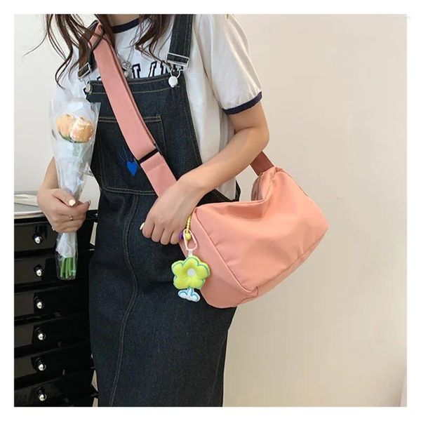 Sacos de noite Mulheres Ombro Messenger Bag Pequena Lona Crossbody para Menina 2023 Japonês Estudante Bolsa Telefone Bolsa Flap