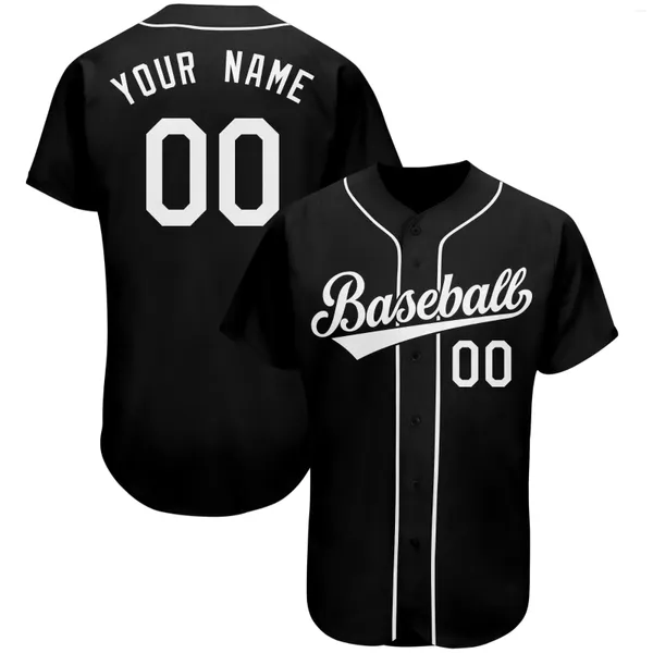 Homens camisetas Homens Baseball Personalizado Bordado Design Nome Número Botão Cardigan Camisa Softball Treinamento Uniforme Esporte Ao Ar Livre Tops