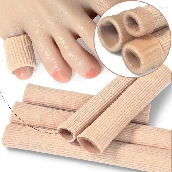 Meias femininas 15cm tubo de silicone dedo do pé gel protetor capa dedo do pé tecido bandagem calos bolhas calo alívio da dor almofadas macias palmilhas