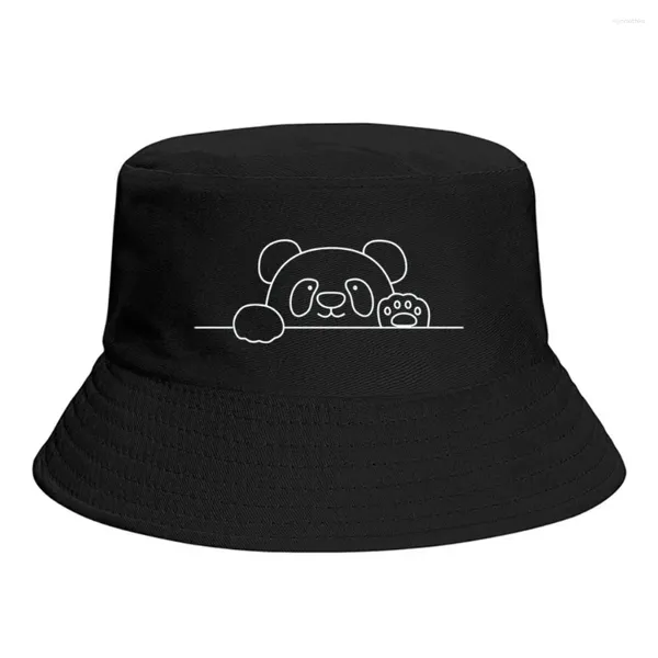 Beralar Sonbahar Bebek Kara Şapkası Unisex Özelleştirilmiş Panda Balıkçı Beach Gorros Panama