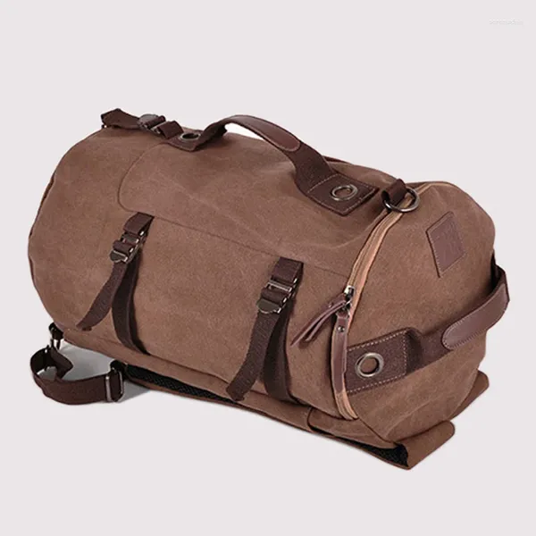 Duffel Bags Moda Canvas Homens Bagagem Bag Carry On Travel Weekend Overnight Backpack