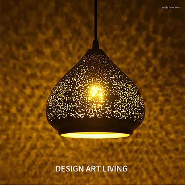 Pendelleuchten Moderne LED-Lampe Eisen überzogene hohle Schnitzleuchte für Wohnzimmer Schlafzimmer Restaurant Halle Dekoration
