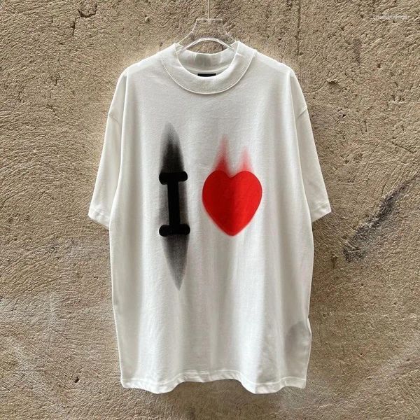 Magliette da donna T-shirt con logo Love Brand Colletto in cotone Alfabeto ricamato Coppia di alta qualità