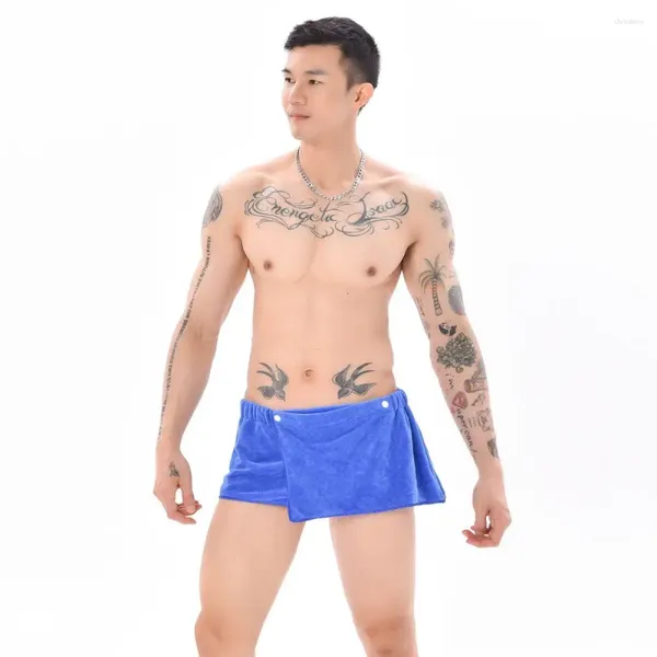 Cuecas masculinas shorts domésticos absorventes wearable toalha calças praia sexy banho saia microfibra anti brilho