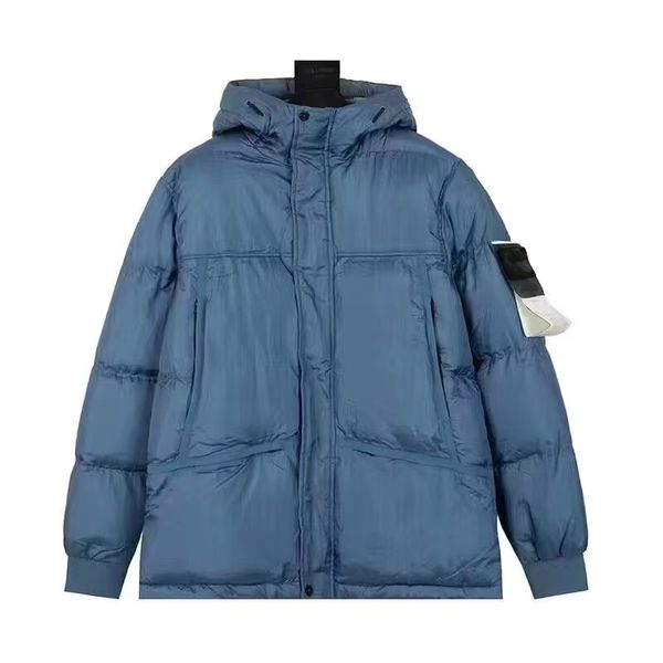 Parka in piumino da uomo Giacca con pietre da uomo Piumino invernale in nylon metallico impermeabile con stemma riflettente Cappotto isolano allentato e ispessito da uomo e da donna Top caldo ZARS