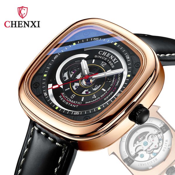 CHENXI 8824N Hohe Qualität Platz Aushöhlen Fashion Business Marke Uhr Leucht Automatische Mechanische Männer Uhren