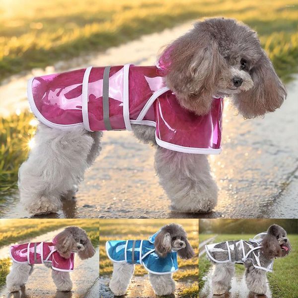 Vestuário para cães Quatro estações Pet Raincoat Cães grandes e pequenos Design transparente ao ar livre Terno de banho para colete de 80lb