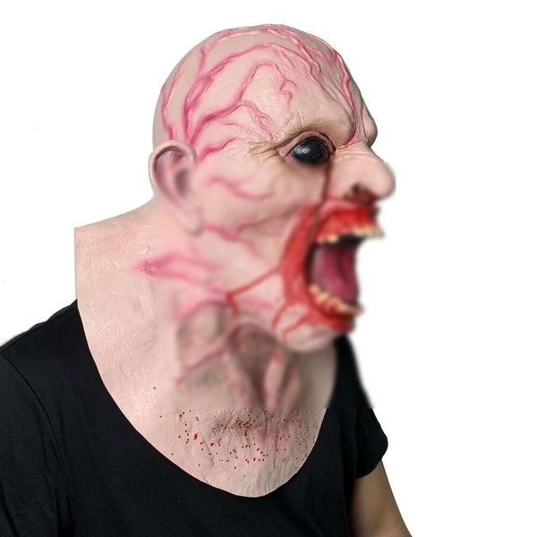 Capa de Halloween Horror Halloween Máscara de Vampiro Horror Cabeça de Látex Máscara Assustadora de Corpo Inteiro Zumbi