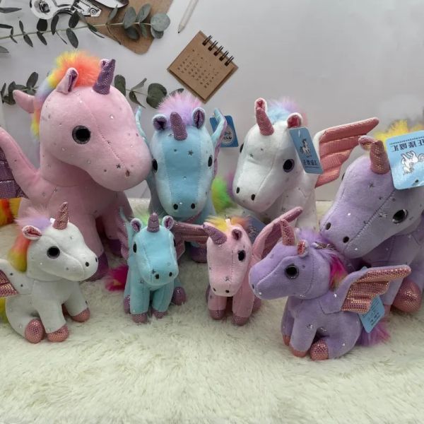 Großhandel Unicorn Fill Niedliche Pony Anhänger Keychain Plüschspielzeug Kinderspiel Playmate Weihnachtsgeschenk Puppenmaschine Preise