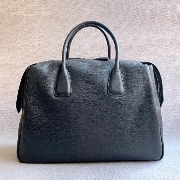 Duffel Bags Preto Moda Couro Homens Viagem Luxo Vintage Hnadbags Alta Qualidade Grande Zip Mulheres