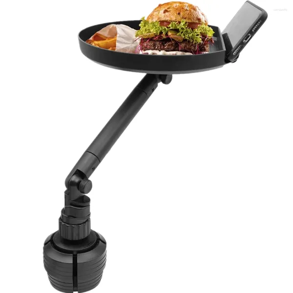 Suporte para bebidas ajustável, bandeja para carro, copo de mesa, suporte para refeição, lanche, braço giratório 360, comida