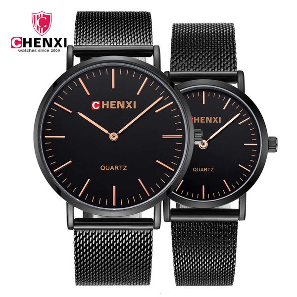 CHENXI Uomo Donna Orologi Top Brand Orologio al quarzo in oro nero Cinturino in maglia Amante casual Sport Relogio Masculino Drop Shipping