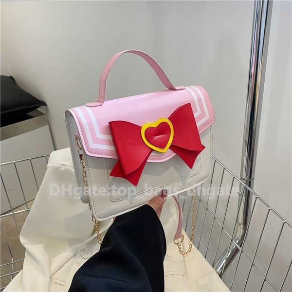 Anime Design Paira mulheres e bolsas Kawaii Bow Crossbody ombro para para meninas uniformes japoneses JK Messenger