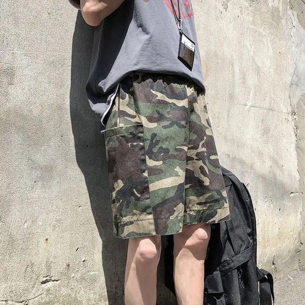 Pantaloncini da uomo Camouflage Moda Casual Y2k Trendyol Pantaloni larghi da donna Estate Harajuku Basket Cotone Abbigliamento Hip Hop