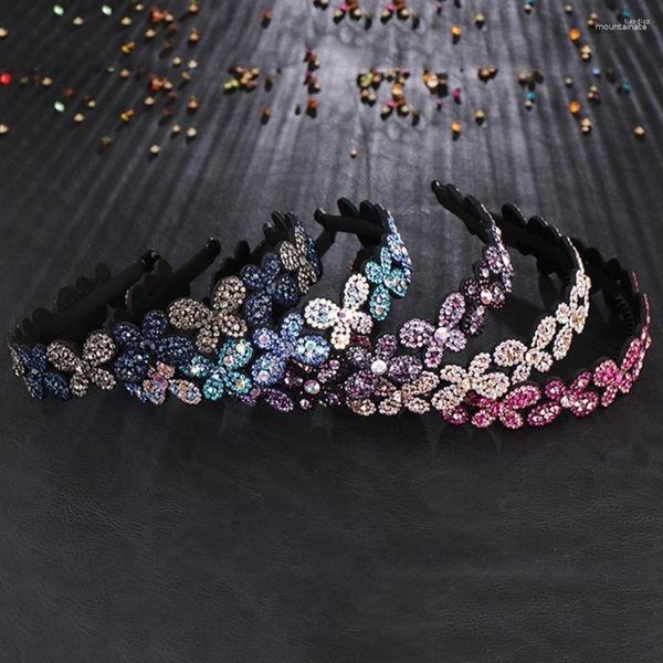 Grampos de cabelo topo simplicidade borboleta cabeça usar bandana de luxo para mulheres strass antiderrapante borda menina hairpin fantasia acessórios presente