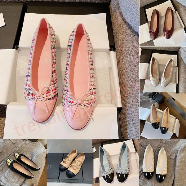 Klassische Ballerinas, Pariser Ballerinas, Designer-Chanelshoes, Damen, Frühling, gesteppt, echtes Leder, Slip-on-Ballerina, luxuriöser Damenschuh mit runder Zehenpartie