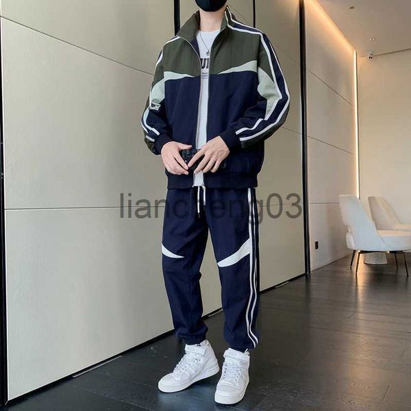 Herren-Trainingsanzüge, Herren-Trainingsanzug, Frühling/Herbst, Mann, zweiteiliges Set, Trainingsanzug, Overalls, koreanischer Stil, Freizeitanzug, Übergröße, Hoodies + Haremshose, J231023